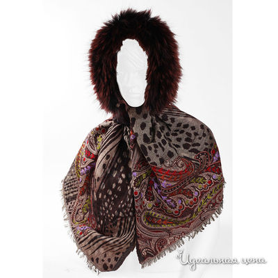 Палантин Mala Alisha, цвет цвет черный / коричнево-малиновый