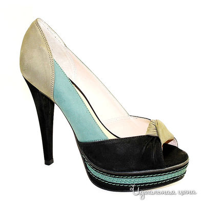 Туфли capriccio женские, цвет оливковый / голубой / черный