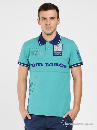 Футболка-поло Tom Tailor, цвет цвет бирюзовый