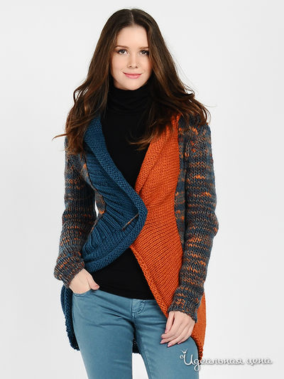 Кардиган Pois, цвет цвет терракотовый / голубой