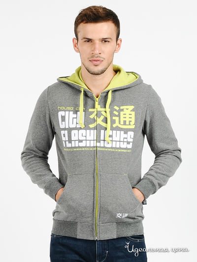 Толстовка House, цвет цвет серый / салатовый