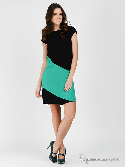 Платье House, цвет цвет черный / изумрудный