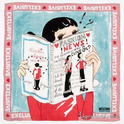 Платок Moschino, цвет цвет розовый / голубой