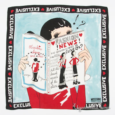 Платок Moschino, цвет цвет голубой