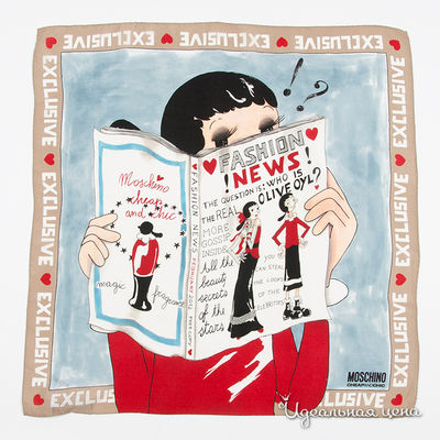 Платок Moschino, цвет цвет бежевый