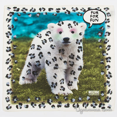 Платок Moschino, цвет цвет белый / голубой