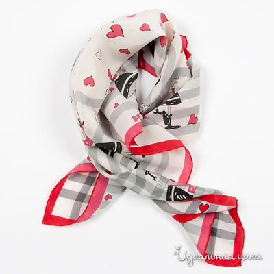 Платок Moschino, цвет цвет белый / серый / красный