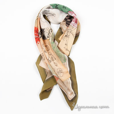 Платок Moschino, цвет цвет бежевый / оливковый