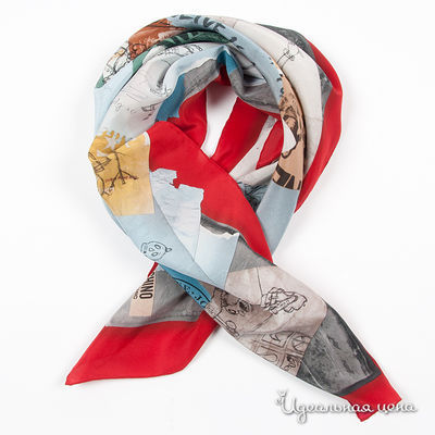 Платок Moschino, цвет цвет голубой / серый