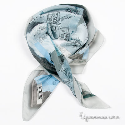 Платок Moschino, цвет цвет серый / голубой