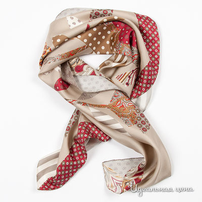 Платок Moschino, цвет цвет бежевый / бордовый