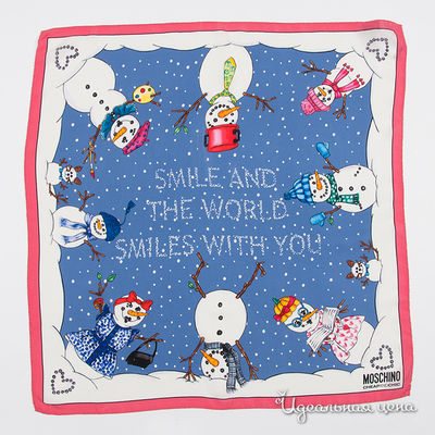 Платок Moschino, цвет цвет васильковый