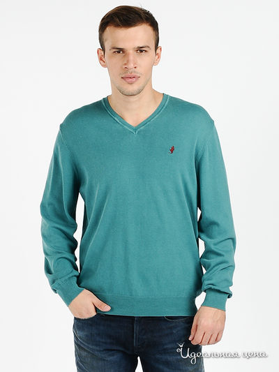 Пуловер Marlboro Classics, цвет цвет бирюзовый