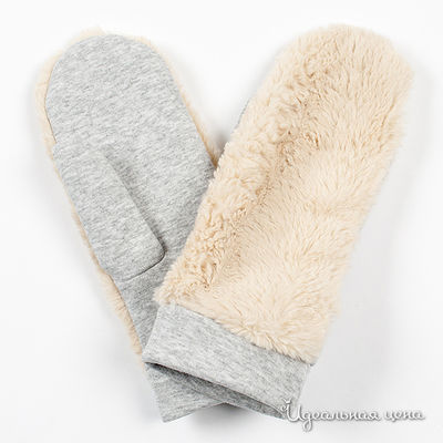 Варежки Curly House, цвет цвет серый / бежевый