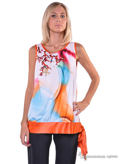 Топ Gizia&Balizza, цвет цвет белый / оранжевый