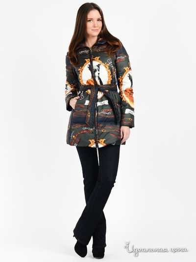 Пуховик Love Moschino, цвет цвет зеленый / мультиколор