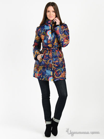 Пуховик Love Moschino, цвет цвет синий / мультиколор