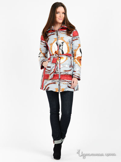 Пуховик Love Moschino, цвет цвет серый / мультиколор