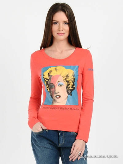 Лонгслив Love Moschino, цвет цвет коралловый