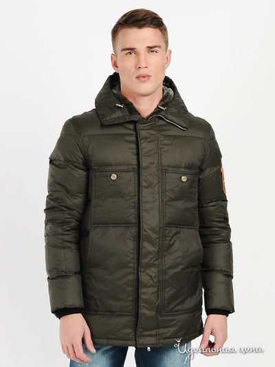 Пуховик Love Moschino, цвет цвет хаки