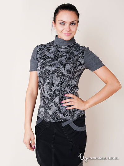 Топ AltraNatura, цвет цвет серый / принт огурец