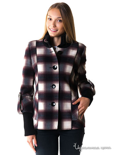 Пальто Korall, цвет цвет коричневый / принт клетка