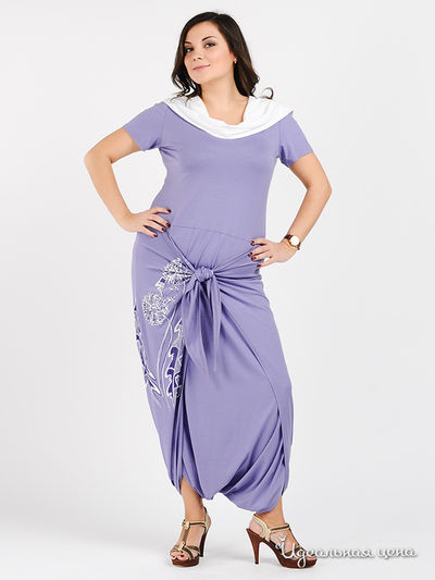 Платье Наталья Новикова, цвет цвет сиреневый / белый