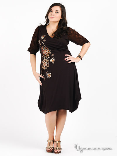 Платье Наталья Новикова, цвет цвет коричневый