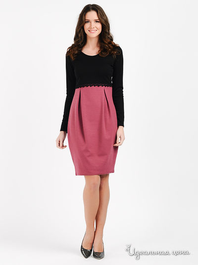 Платье Наталья Новикова, цвет цвет розовый / черный