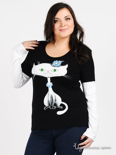 Лонгслив Наталья Новикова, цвет цвет черный / белый