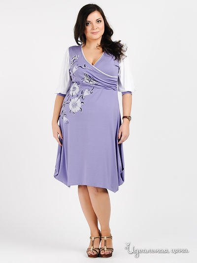 Платье Наталья Новикова, цвет цвет сиреневый / белый