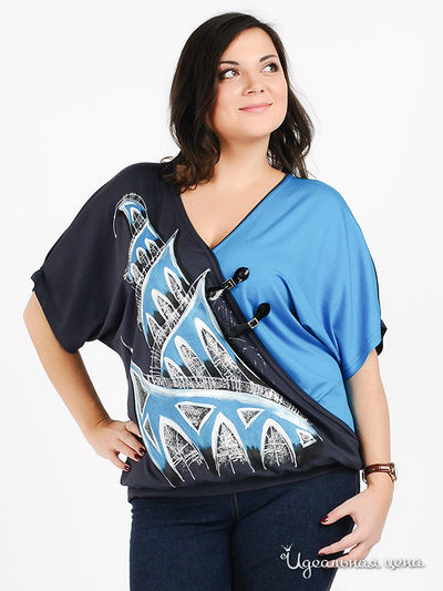 Туника Наталья Новикова, цвет цвет темно-серый / голубой