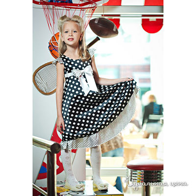 Платье Мадама, цвет цвет черный / принт горох