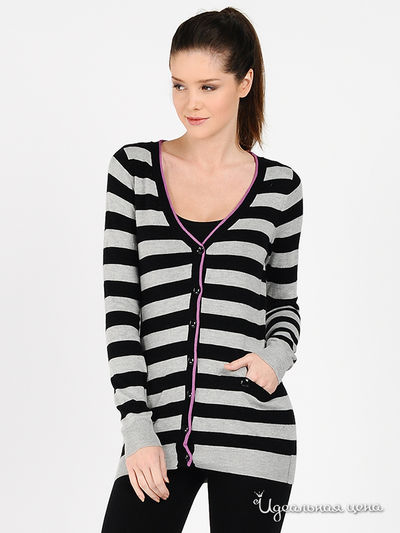 Кардиган GATE ONE, цвет цвет серый / черный