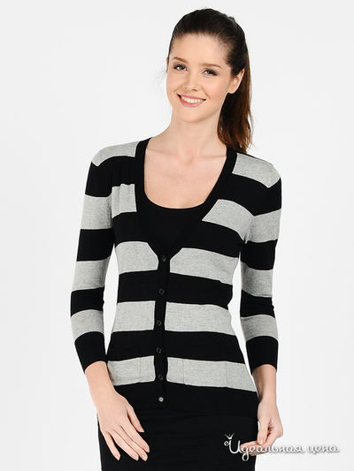 Кардиган THE KNIT, цвет цвет черный / серый