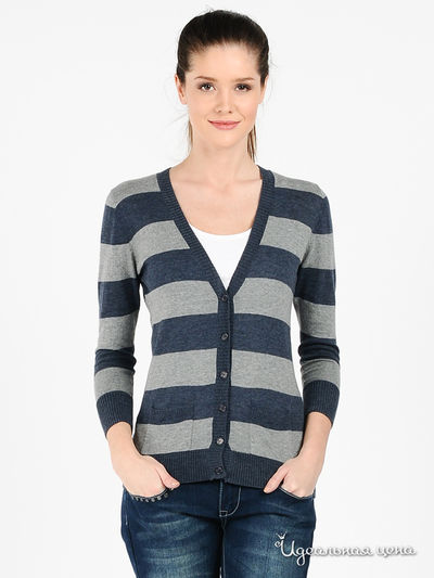 Кардиган THE KNIT, цвет цвет темно-синий / серый