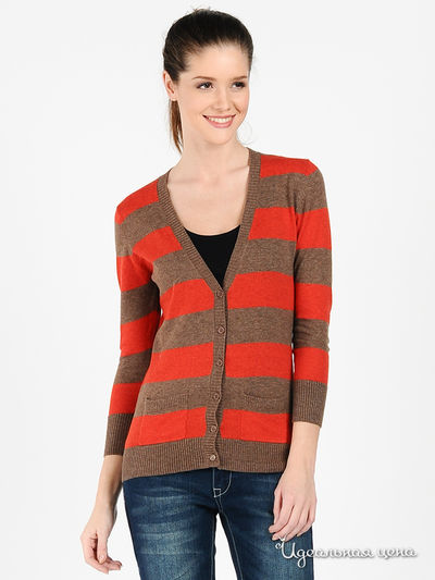 Кардиган THE KNIT, цвет цвет красный / какао
