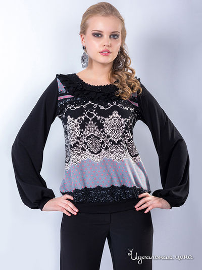 Блуза Wisell, цвет цвет черный / сиреневый