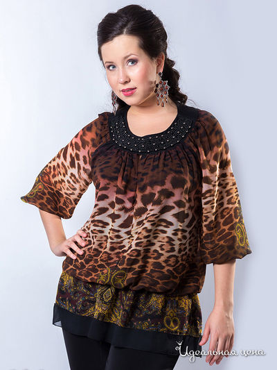 Туника Wisell, цвет цвет коричневый / мультиколор