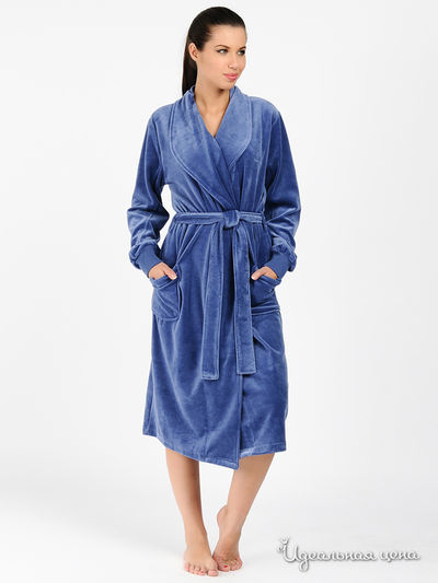 Халат Nic Club, цвет цвет серо-синий