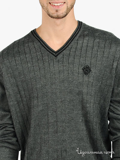 Пуловер Total Look мужской, цвет серый / черный