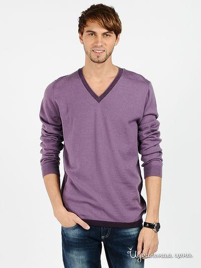 Пуловер Hugo Boss мужской, цвет сиреневый
