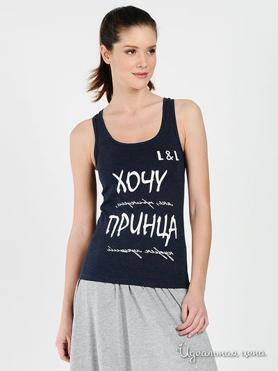 Майка Love&Light, цвет цвет темно-синий меланж