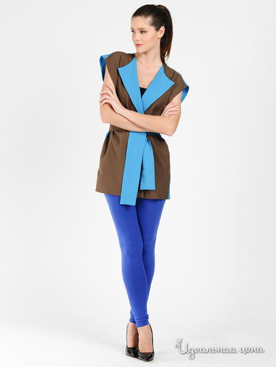 Жилет Love&Light, цвет цвет кофейный / голубой