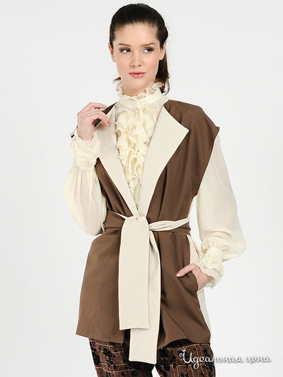 Жилет Love&Light, цвет цвет кофейный / шампань