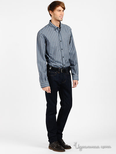 Рубашка Galliano мужская, цвет дымчато-синий / серый