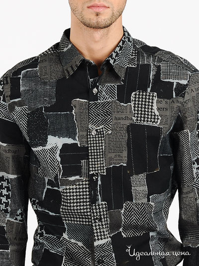 Рубашка Galliano мужская, цвет черный / серый