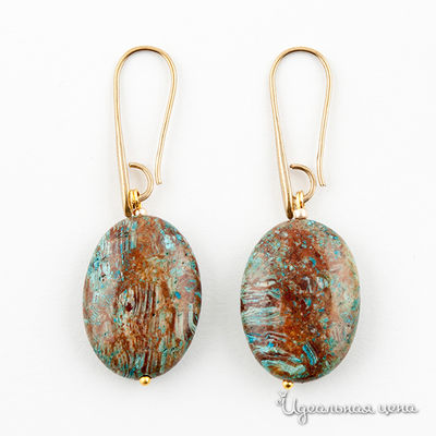 Серьги UNBIJOU, цвет цвет коричневый / зеленый