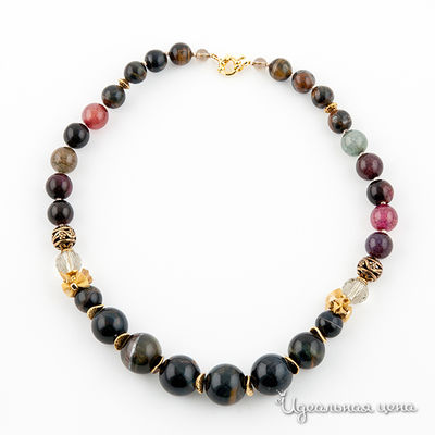 Бусы UNBIJOU, цвет цвет золотисто-зеленый