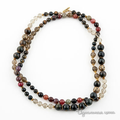 Бусы UNBIJOU, цвет цвет золотисто-зеленый